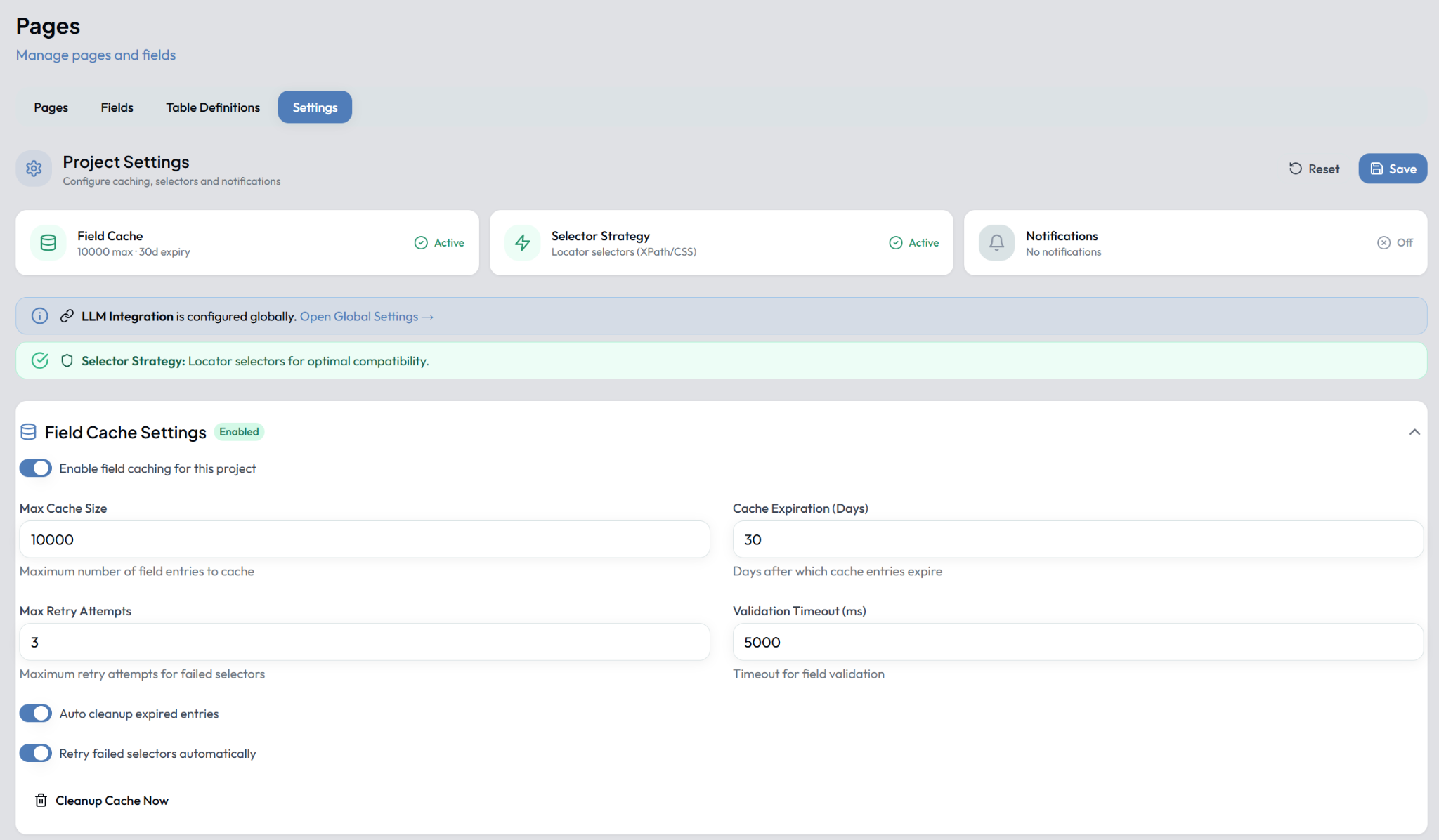 Project Settings