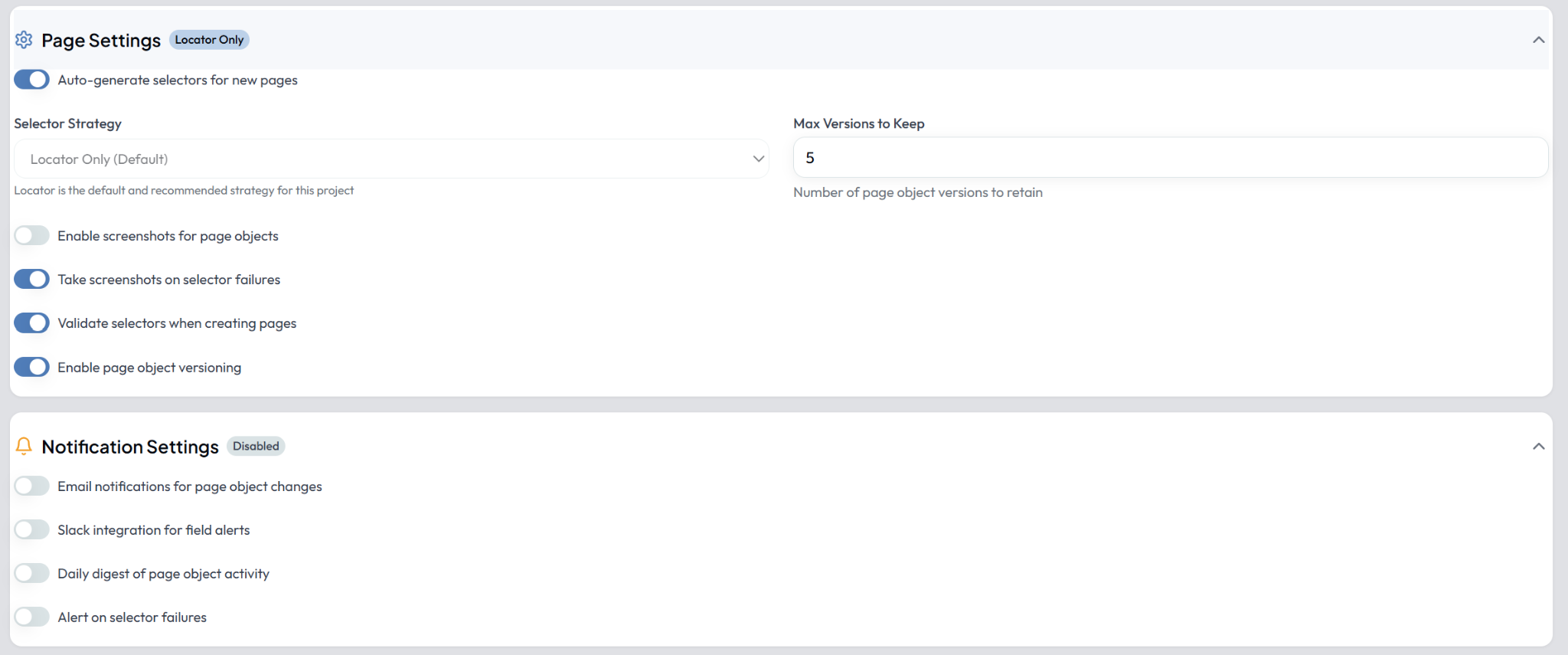 Page Settings