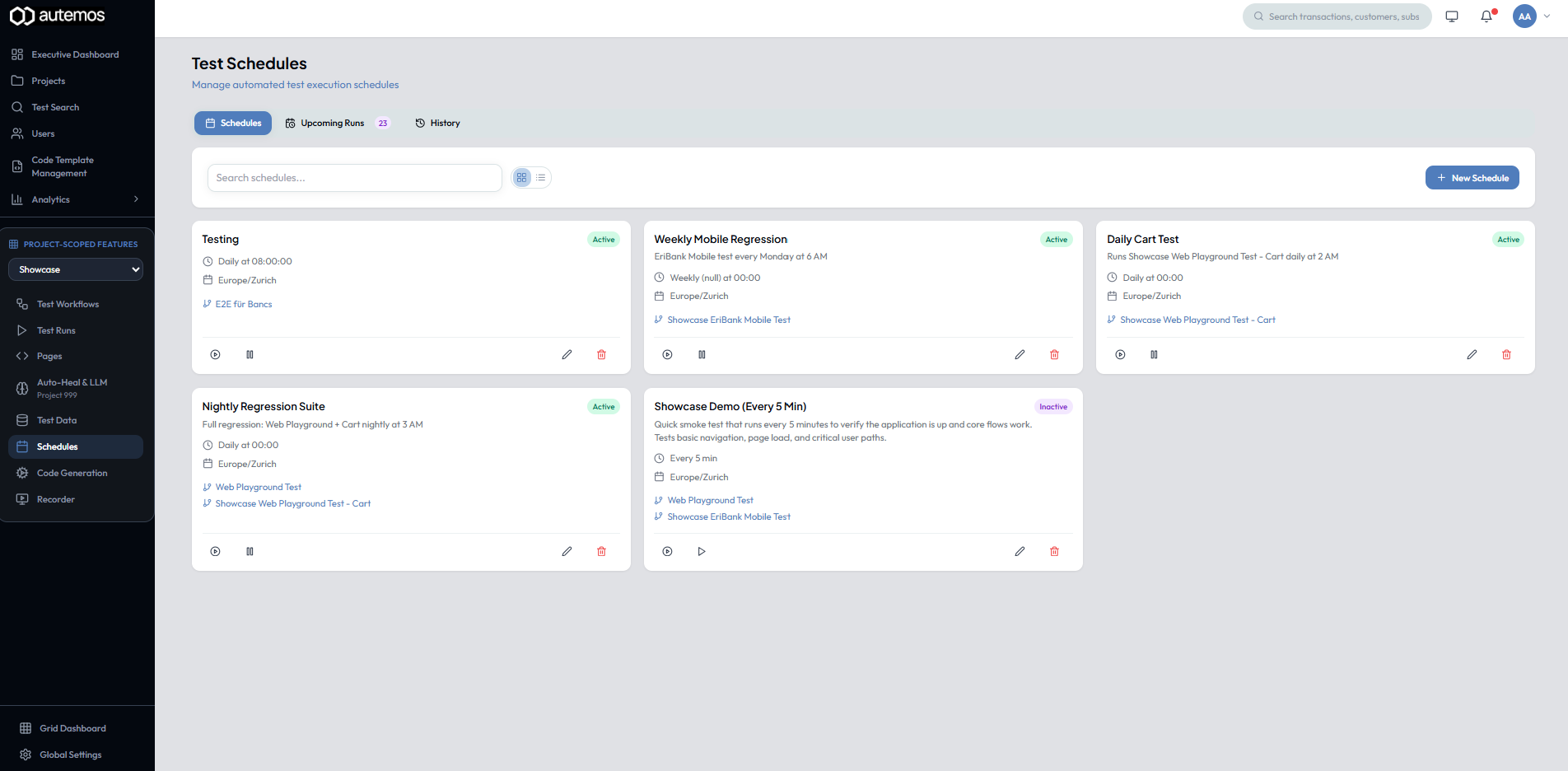 Schedules Overview