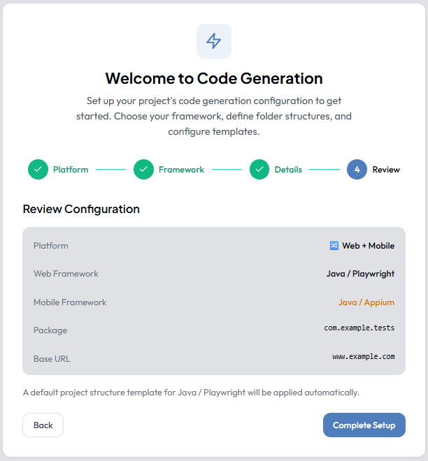 Wizard Step 4 — Review Configuration