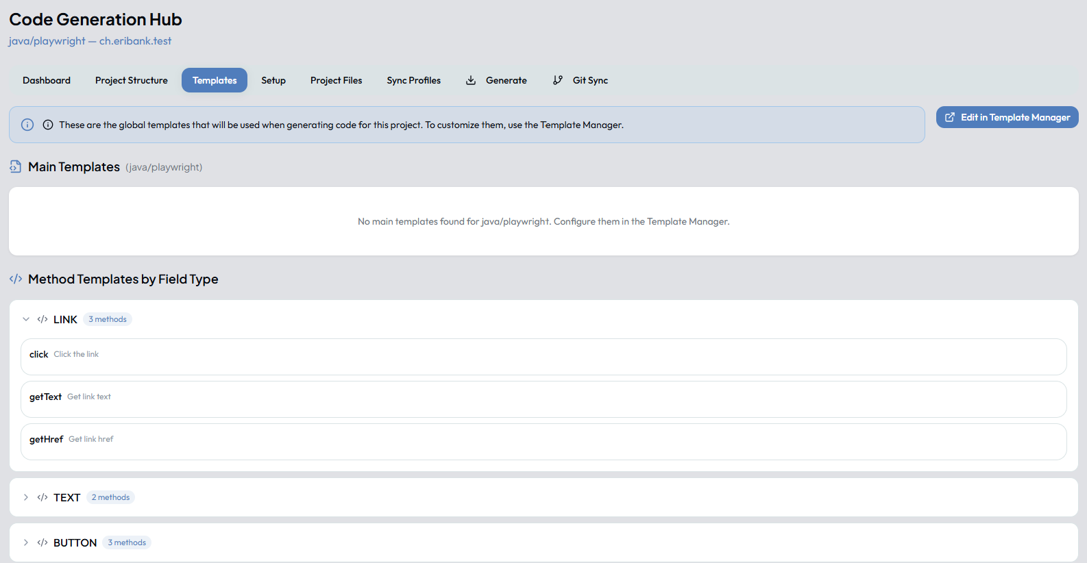 Templates — Method Templates by Field Type