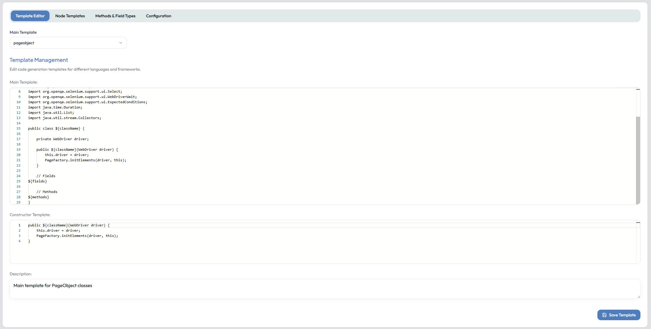 Template Editor