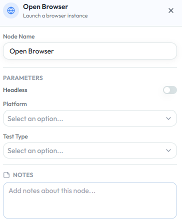 Open Browser configuration