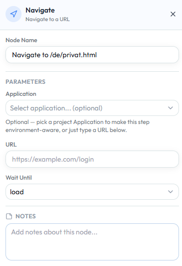 Navigate configuration