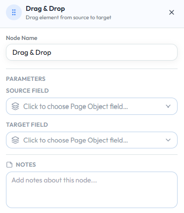 Drag and Drop configuration