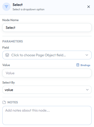 Select configuration