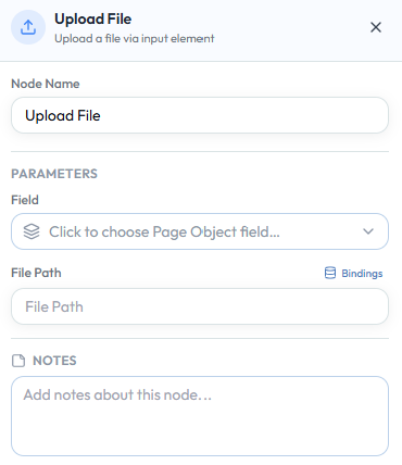 Upload File configuration