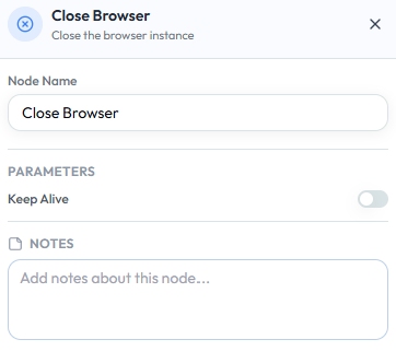 Close Browser configuration