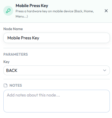 Mobile Press Key configuration