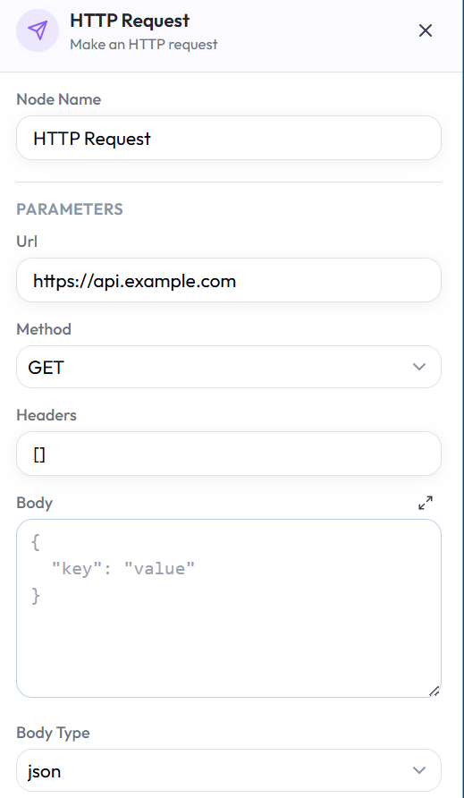 HTTP Request configuration