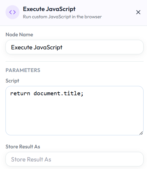 Execute JavaScript configuration