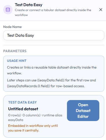 Test Data Easy node