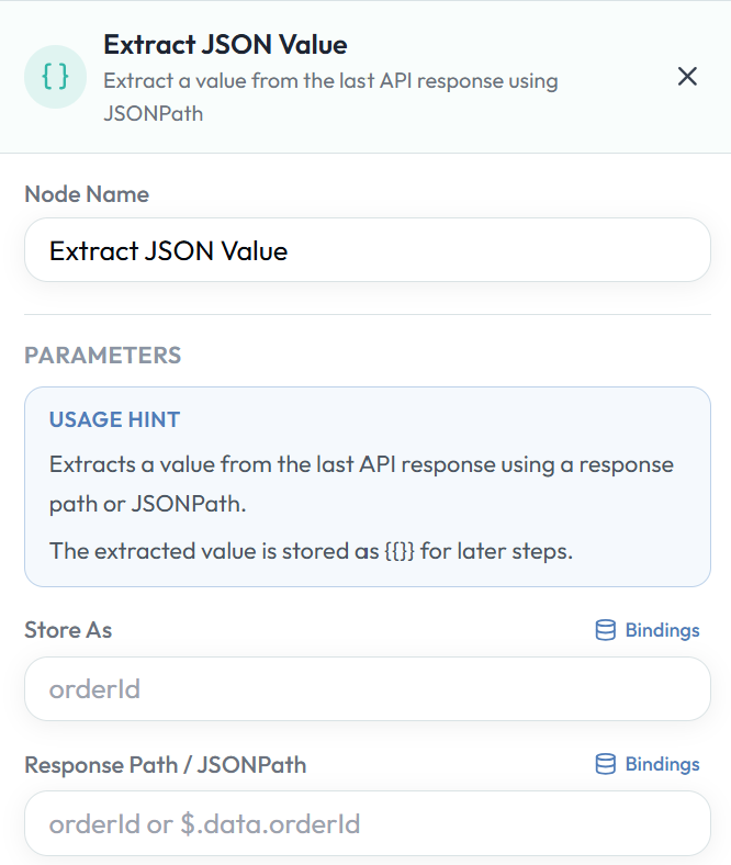 Extract JSON Value configuration