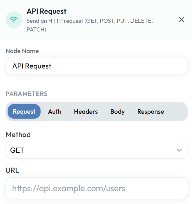 API Request main configuration