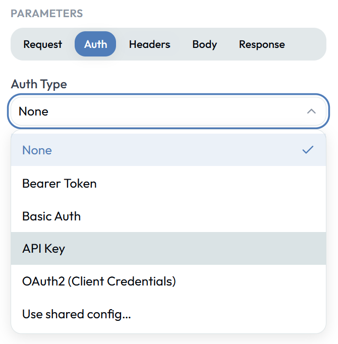 API Request authentication options