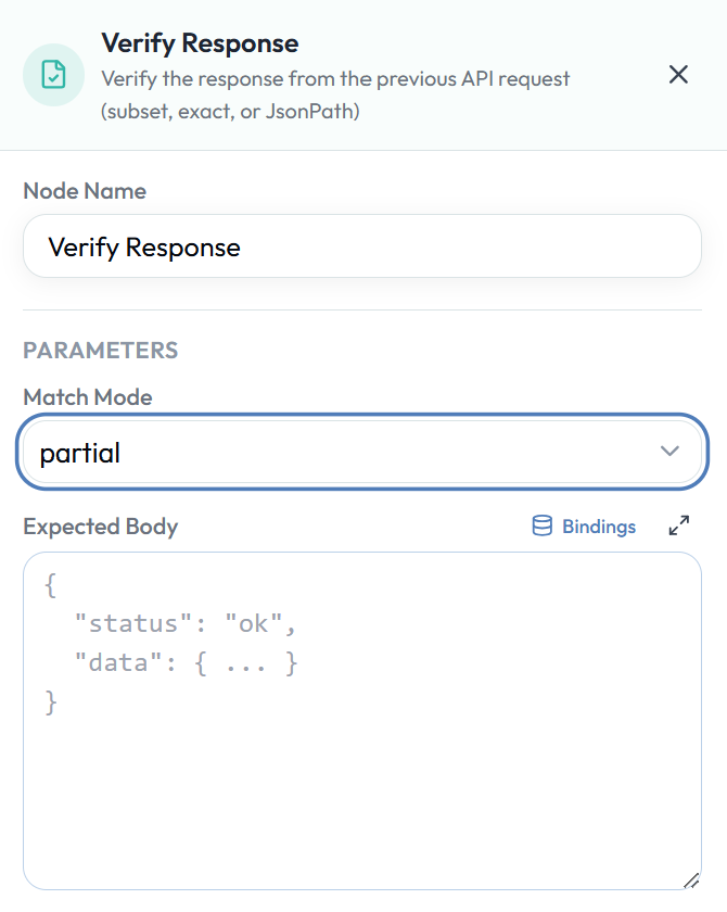 Verify Response configuration