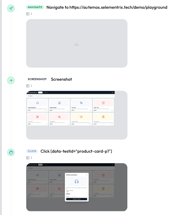 Step Screenshots — desktop