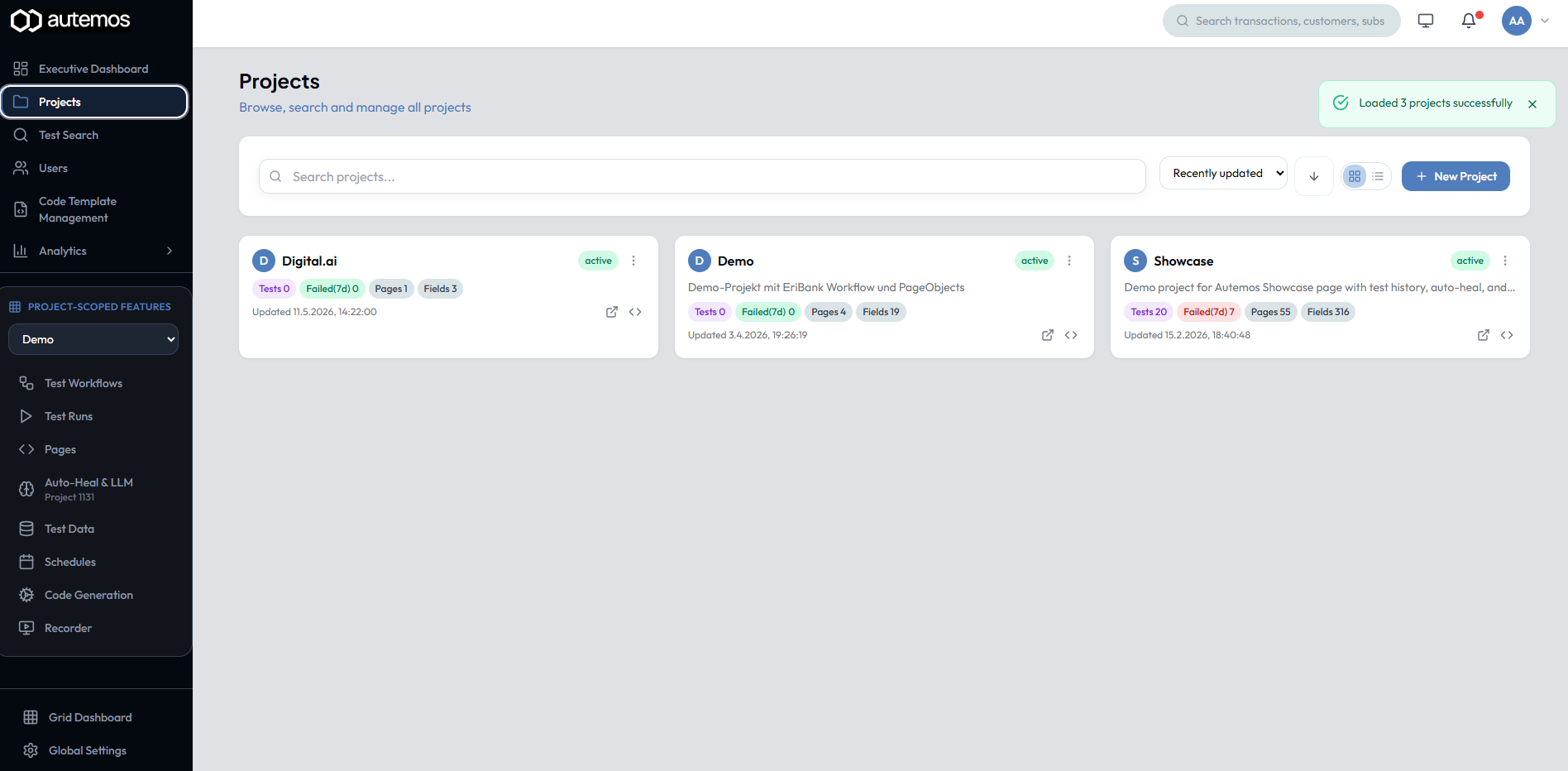 Projects overview