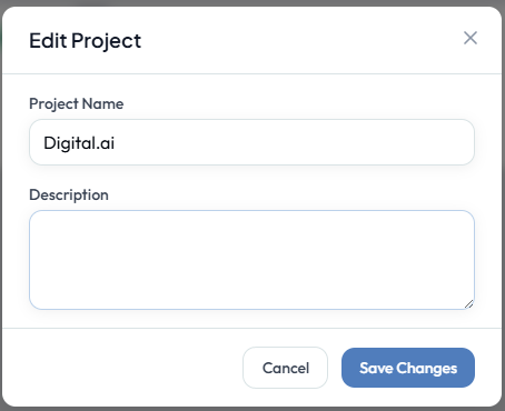 Edit Project dialog