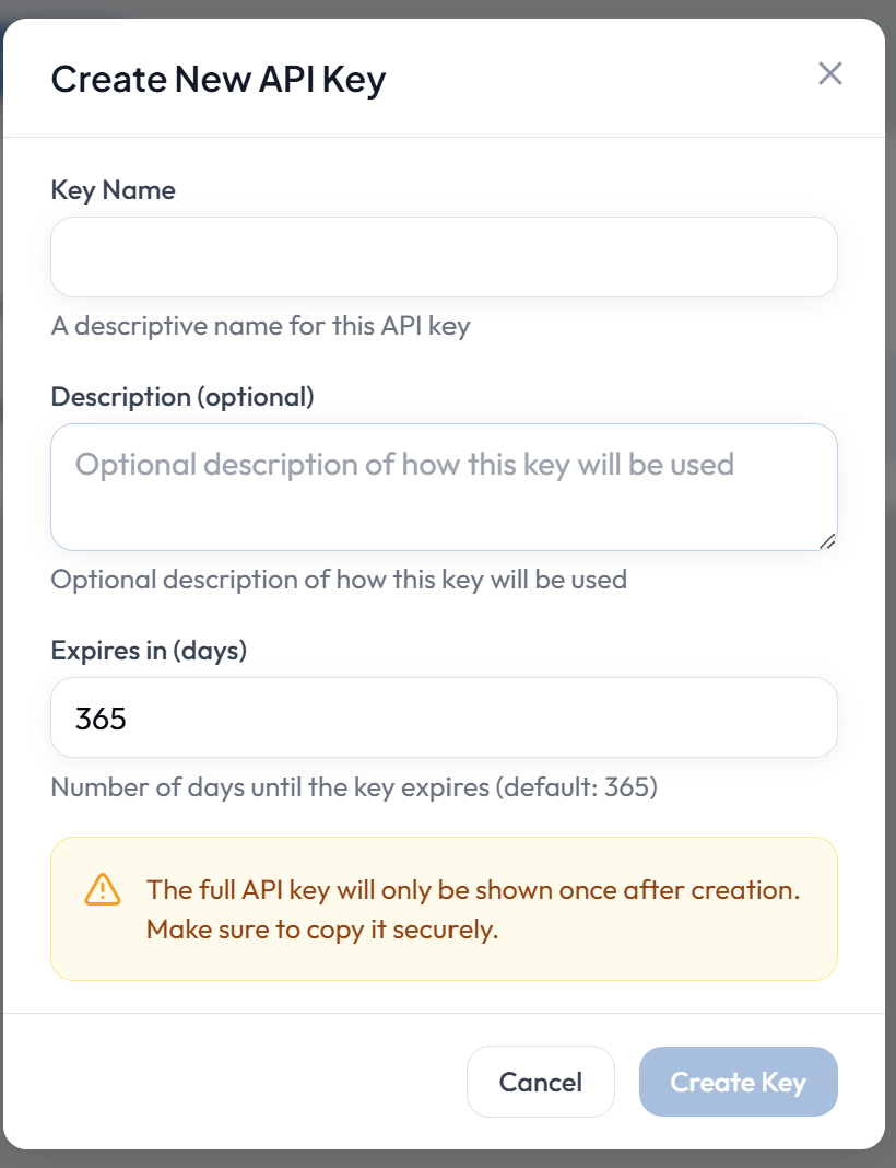 API Key configuration