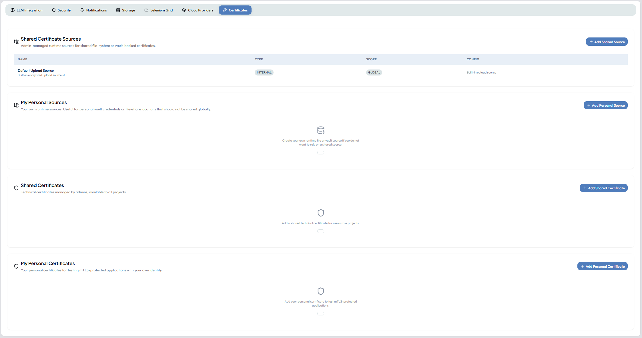 Certificates Management
