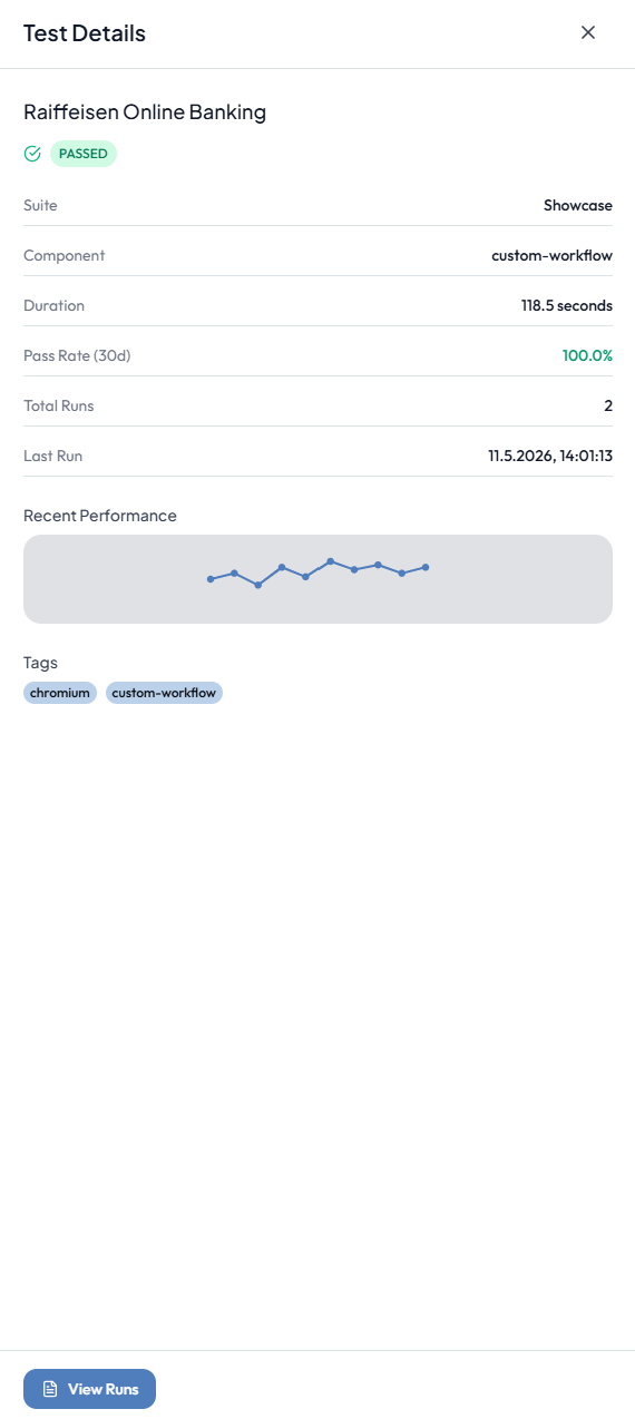 Test Details View